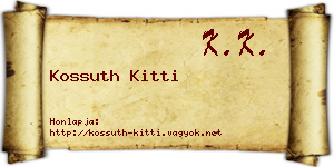 Kossuth Kitti névjegykártya