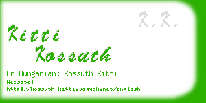 kitti kossuth business card